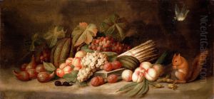 Still Life with Fruit and a Squirrel