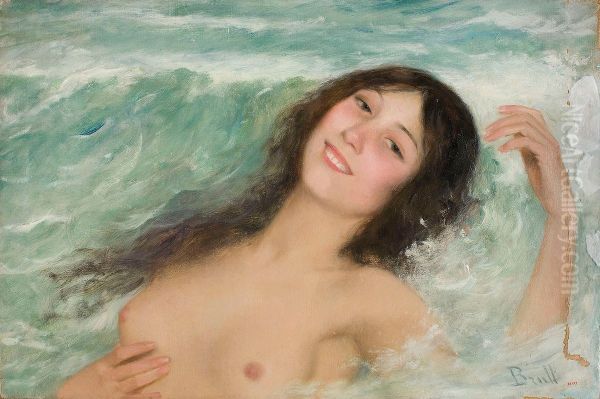 Naked Female Bust Between the Waves - view 1