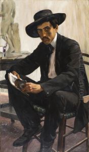 The student. Portrait of painter Saturnino Herran by Antonio Fabres