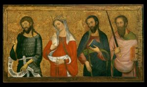 Saint John the Baptist, Saint Mary Magdalene, Saint James the Less and Saint Paul by Pere Serra