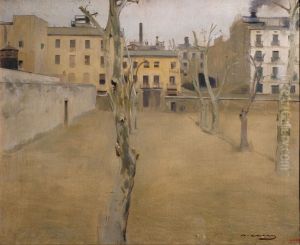 Courtyard of the old Barcelona prison (Courtyard of the 'lambs') by Ramon Casas