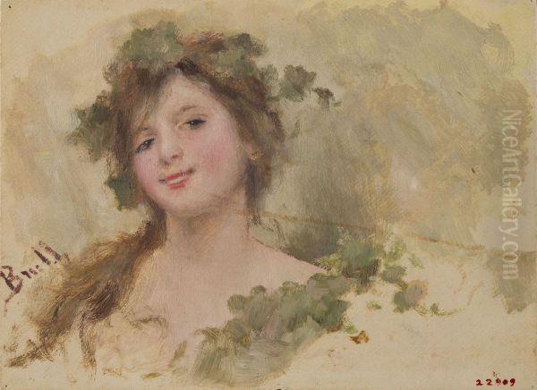 Smiling girl bust - view 1