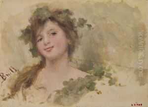 Smiling girl bust by Joan Brull Vinyoles