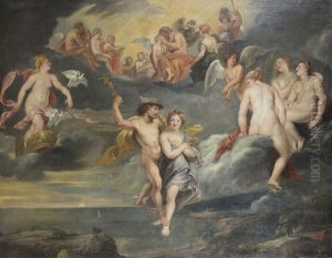 Mercury escorting Psyche to Mount Olypmus and her marriage with Amor by Raphael