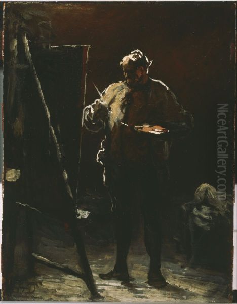 The Painter at His Easel - view 1