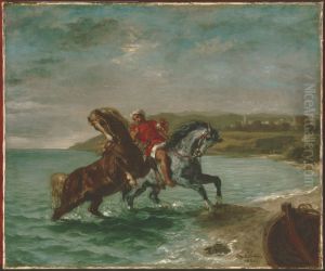 Chevaux sortant de la mer