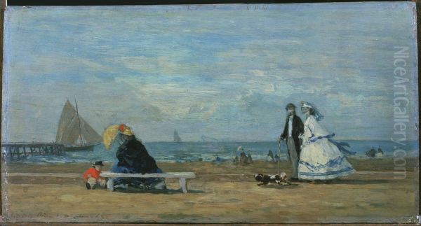 Beach at Trouville - view 1