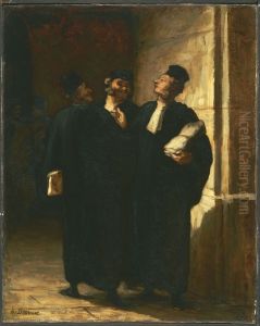 Three Lawyers by Honore Daumier