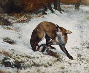 Renard pris dans un piege by Gustave Courbet