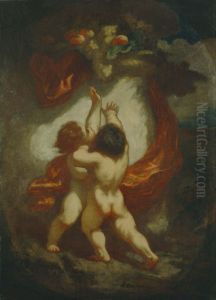 Two Putti Striving for Fruits Two Putti Striving for Fruits