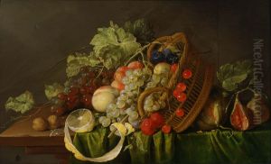 Still Life with a Basket of Fruit by Cornelis De Heem