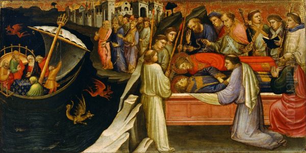 Devils Agitating the Sea as Giuliana Transports the Body of St. Stephen from Jerusalem to Constantinople / The Re-interment of St. Stephen beside St. Lawrence in Rome - view 1