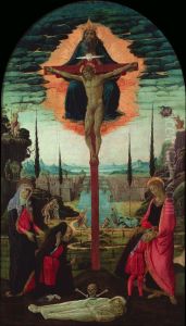 the Trinity, the Virgin, St. John and Donors by Jacopo da Sellaio