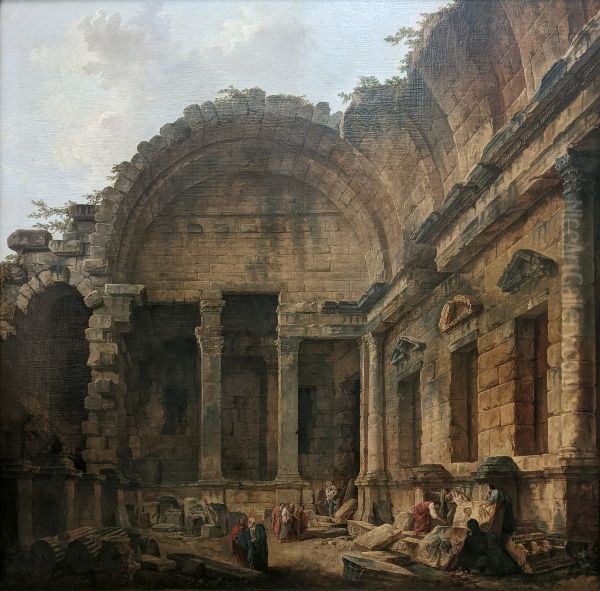 Inside the Temple of Diana in Nimes - view 1