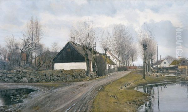 Road by the Village Pond in Baldersbronde - view 1