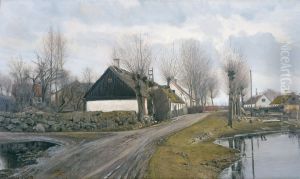 Road by the Village Pond in Baldersbronde Road by the Village Pond in Baldersbronde