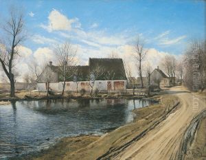 By the Village Pond at Baldersbronde by Laurits Andersen Ring