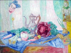 Still life with a cabbage by James Ensor