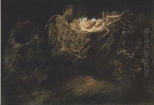 Still Life with three Bird-nests by Vincent Van Gogh