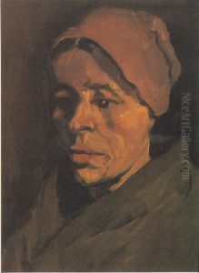 Head of a Peasant Woman with a brownish hood