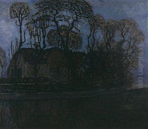 Farm near Duivendrecht, in the evening