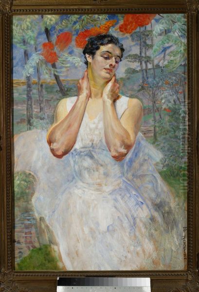 Portret kobiety na tle jarzebiny - view 1