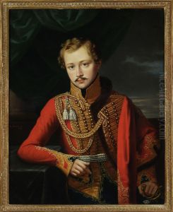 Portret oficera by Jozef Oleszkiewicz