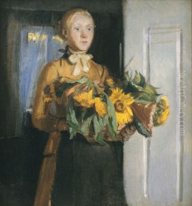 Skizze fur "Madchen mit Sonnenblumen"