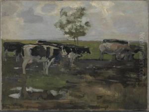 Cows in a meadow with tree