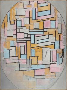 Compositie in ovaal met kleurvlakken 2 by Piet Mondrian