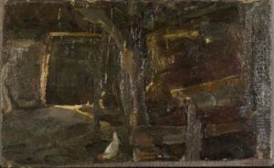 Brabant barn interior by Piet Mondrian