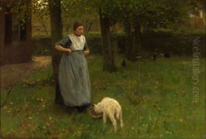 Woman from Laren with lamb Woman from Laren with lamb