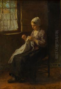 The young seamstress by Jozef Israels