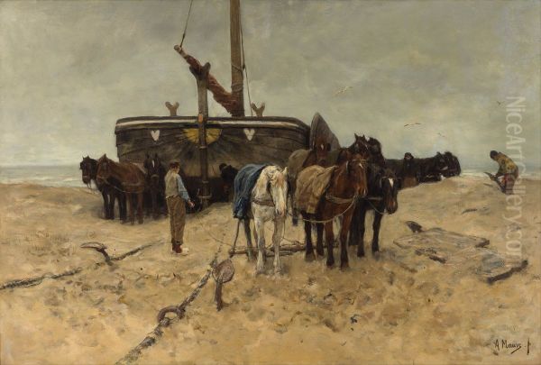 Fishing boat on the beach - view 1