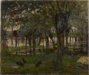 Knotwilgenbosje langs het Gein by Piet Mondrian