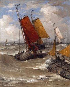 Terug van de vischvangst by Hendrik Willem Mesdag