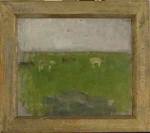 Landscape with four cows in profile Landscape with four cows in profile
