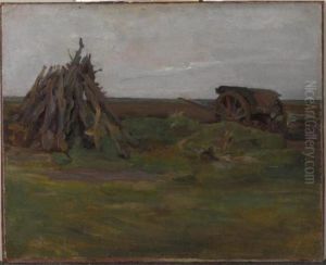 Bij de ossenstal by Piet Mondrian