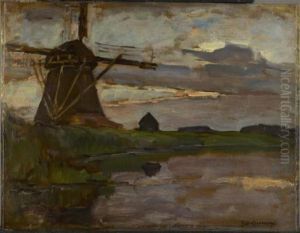 Oostzijdse molen by Piet Mondrian