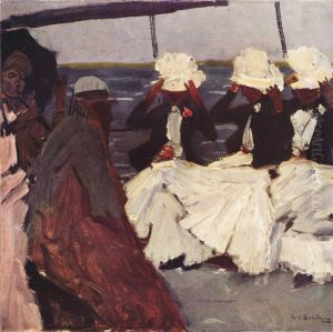Promenadendeck mit drei Damen by George Hendrik Breitner