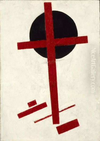 Mystic Suprematism (red cross on black circle) - view 1