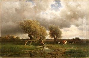 Koeien onder de bomen
