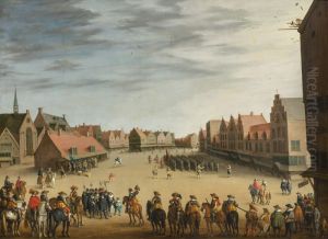 The disbanding of the 'waardgelders' by prince Maurice of Orange on the Neude in Utrecht, 31 July 1618 thumbnail