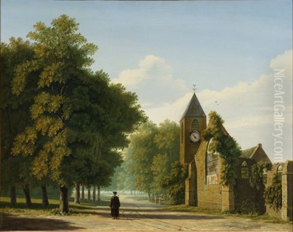 Church in a wooded landscape - view 1