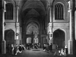 Interior of a church by Daniel de Blieck