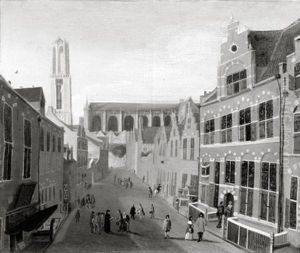 De Dom te Utrecht, gezien vanuit de Korte Nieuwstraat by Folbert van Alten-Allen