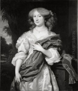 Portret van Engelberta van Brienen (1653-1716)., echtgenote van Paulus Voet van Winssen by Nicolaes Maes