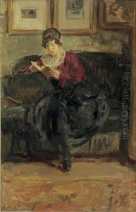 Reading girl by Isaac Lazarus Israels