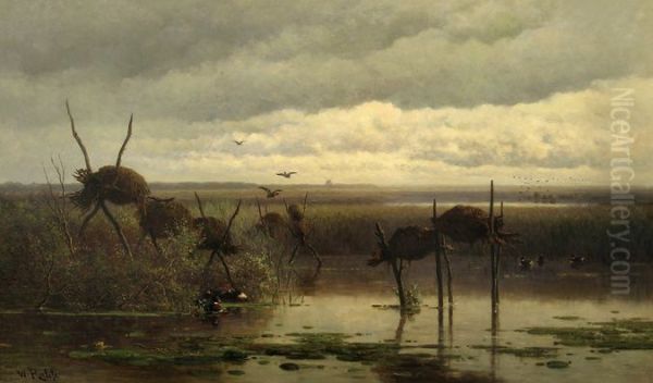 Polderlandschap met eendenesten - view 1