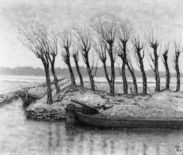 Landschap met kale bomen - view 1